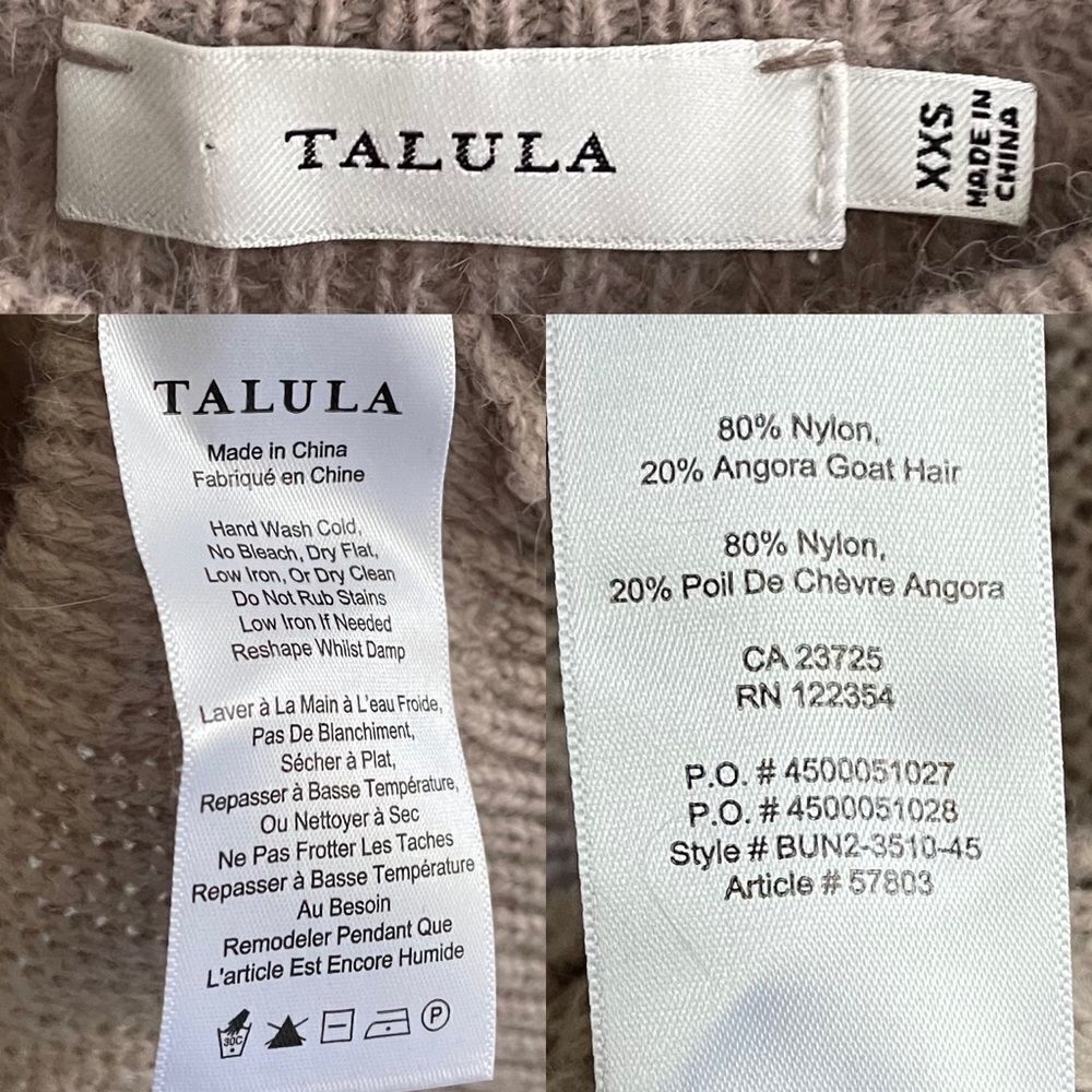 ARITZIA Talula Sweater Crew Neck Cropped Tan Taupe XXS - Picture 4 of 4